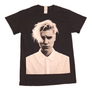 Womens/Unisex Justin Bieber black graphic Purpose Tour 2016 tee Size Small.